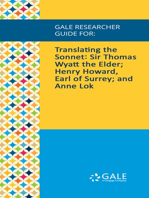 cover image of Gale Researcher Guide for: Translating the Sonnet